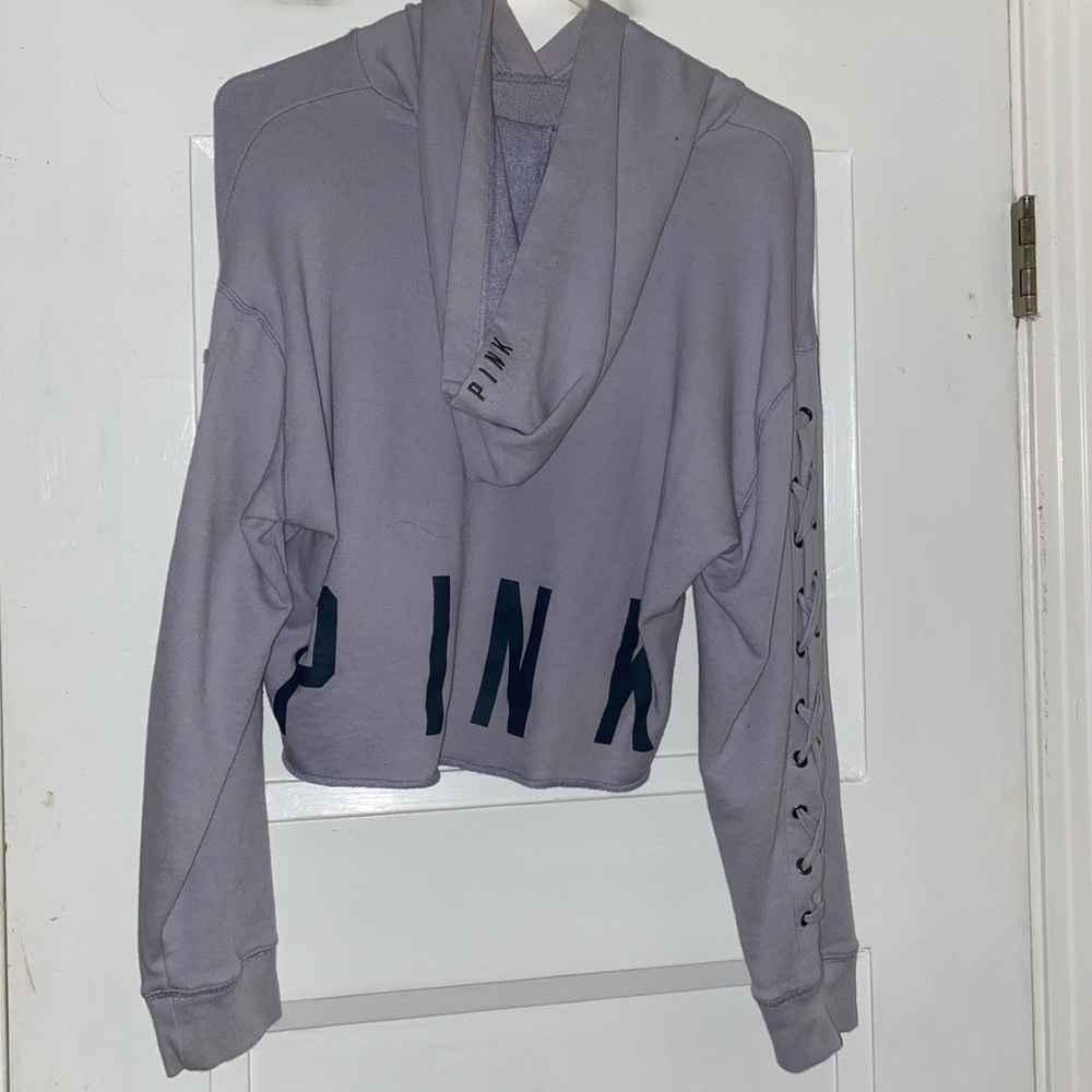 VS Pink lavender cropped hoodie